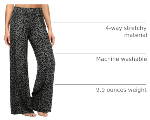 Image of ZOOSIXX Soft Black Pajama Pants for Women, Wide Leg Pants Woman Flowy Comfy Casual Lounge Yoga Capri Pants 22 inch / 30 inch