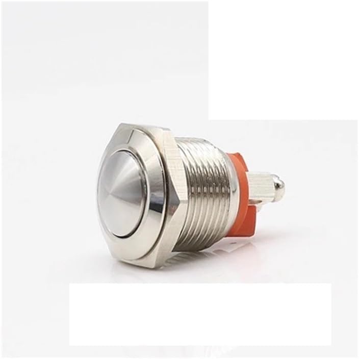5pcs 16mm 1NC Momentary Reset Metal Push Button Switch IP65 Dome Head Screw Foot Doorbell