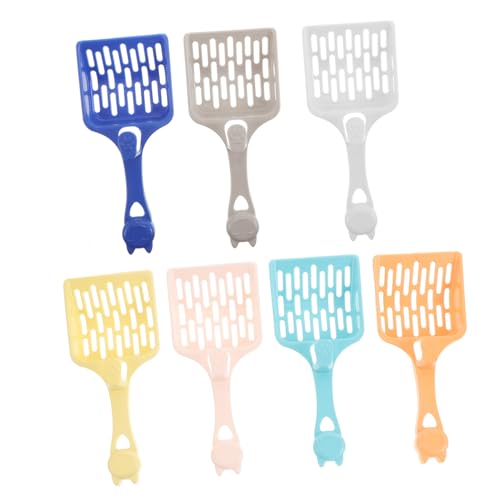 ifundom 7Pcs Long Handle Cat Litter Scoop Lightweight Plastic Sifters for Easy Cleaning Smell Reduction and Quick Waste Separation for Cat Litter Box and Pet Cages