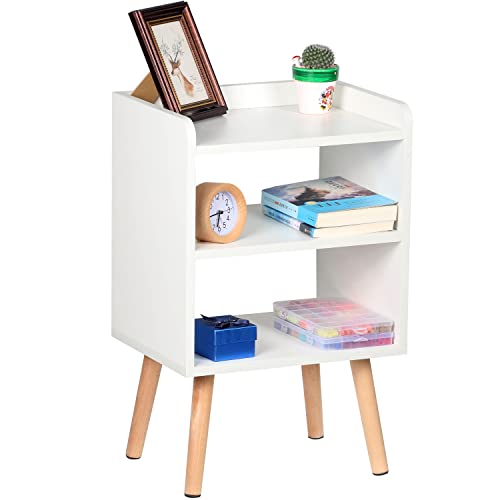 Lucknock Nightstand, Mid-Century Modern Bedside Tables With Storage Shelf, Minimalist And Practical End Side Table, Fashion Bedroom Furnitur,White. #TOP4