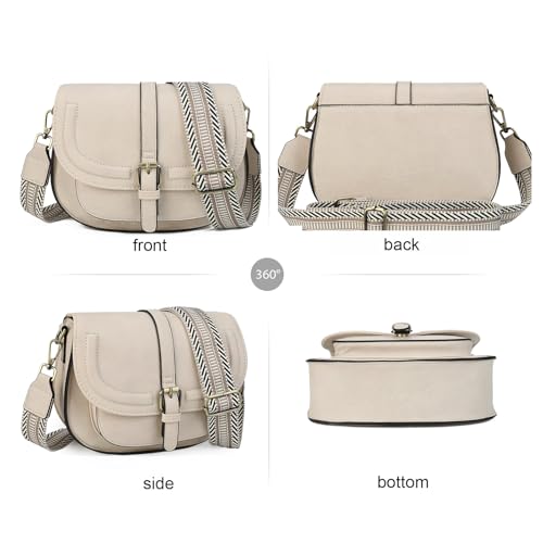 Image of AFKOMST Crossbody Bags for Women,Small Saddle Purse and Boho Cross Body Handbags,Vegan Leather