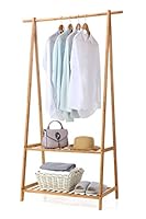 Algopix Similar Product 3 - Finnhomy Bamboo Clothes Rack Portable