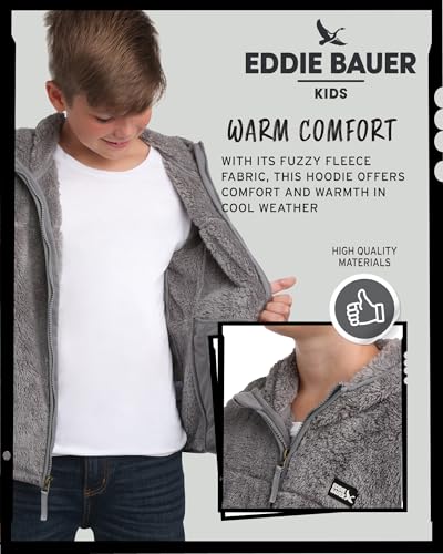 Image of Eddie Bauer Kids' Zip Up - Kids' Full Zip Ultra Soft Sherpa Fleece Hoodie Sweatshirt for Boys and Girls (5-20)