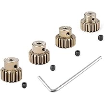 Hobbypark Metal 7075 Aluminum Alloy 32 Pitch Pinion Gear Set 3.175mm Shaft Hole 17T 18T 19T 20T Motor Gears Kit for RC Car 4-Pack