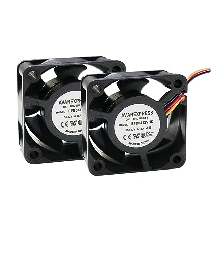 TwinkleBay 40x20mm Cooling Fan, Replacement for Brushless DC EFB0412VHD Cooling Fan High Speed Ball Bearing DC 12V, 40mm x 20mm (Pack of 2)
