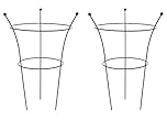 RUDDINGS WOOD Set of 2 x Three Leg Large Metal Peony Supports Ring Cages 83cm high x 52cm diameter Garden Herbaceous Flower Plant Cone Frames