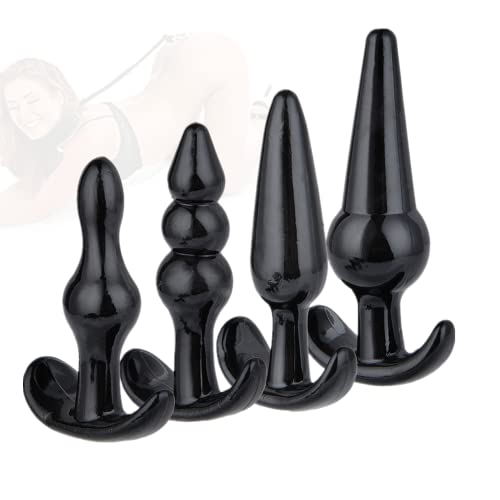 Nuevo Juego de Entrenamiento de Masaje con Bolas de Silicona Juego de 4 Juguetes para Fiestas (Negro).