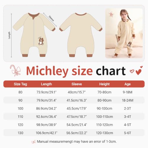 Image of MICHLEY Flannel Sleeping Sack,Baby Sleeping Bag Wearable Blankets 9M-6Y