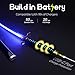 RENGENG Light Up Muichiro Sword, 40 Inches Rechargeable Plastic Anime Replica with Belt & Stand, Original Texture Anime Sword