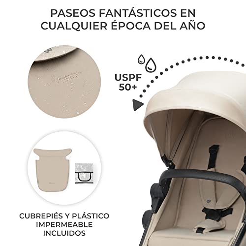 Kinderkraft NEWLY Carrito 3 en 1, Para niños, Sistema de viaje, Carrito Para Bebes, Silla De Paseo, Silla Ligera, Carro Bebe, Cochecito 3 Piezas, Plegable, desde el nacimiento hasta 22 kg, Beige