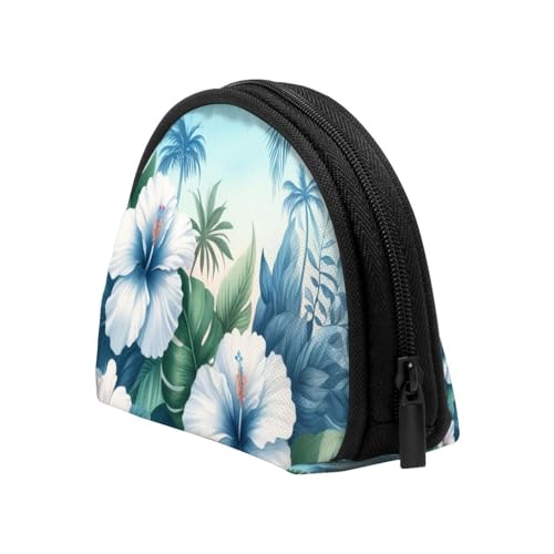 Portable Coin Purse Aloha-Hawaiian-Floral Mini Zippered Money Pouch Card Holder4