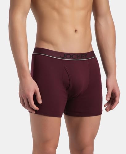 Image of Jockey 8009 Men Super Combed Cotton Rib Solid Boxer Brief with Ultrasoft and Durable Waistband (Pack of 3)