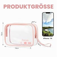 Aucuu Kulturtasche Transparent,2 Stück Kosmetiktasche Durchsichtig, wasserdichte PVC-Reise-Waschtaschen, TSA-zugelassene Make-up-Taschen, für Familie, Männer un Frauen – Ansicht 2