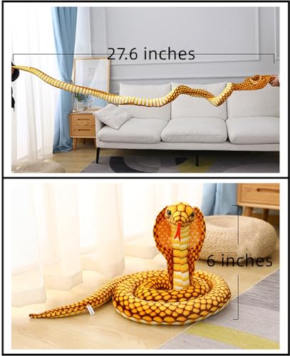 Tikwisdom Stuffed Animals, Snake, Large Cobra Plush Toy, High Simulation Cobra Soft Toy, Prop Animal Party Decoration - Image 4