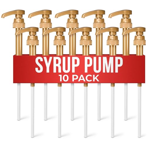 Image of 10 Pcs Coffee Syrup Pump Dispenser - Compatible with Torani and Skinny 25.4oz (750ml) Glass Syrup Bottles - Coffee Bar Accessories, Dirty Soda Bar & Lemonade Stand Supplies | Precise 0.3oz Dispensing