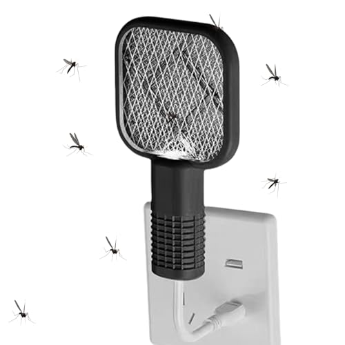 MWZBTG Matamoscas Eléctrico,Raqueta Electrocudadora De Moscas | Rejilla Segura con Luz para Protección en Casa Cocina Dormitorio Jardín Camping