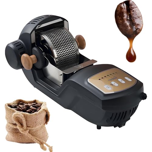 Electric Coffee Roaster Machine, Automatic Bean Roaster with Hot Air & 360° Heating, 130-300g Capacity for Home and Commercial Applications