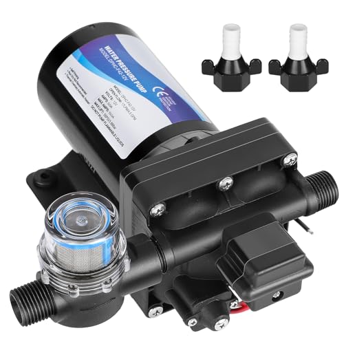 Image of 4048-153-E75 RV Water Pump，12V 4.5 GPM, 55 PSI, 12 Amps Multi-Fixture Automatic Demand Pump for RV Caravan Marine Yacht Replaces 4048153E75S