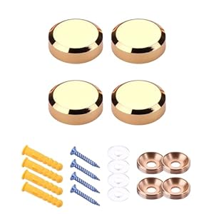 ZMYING Goldene Spiegelschrauben 4 Stück