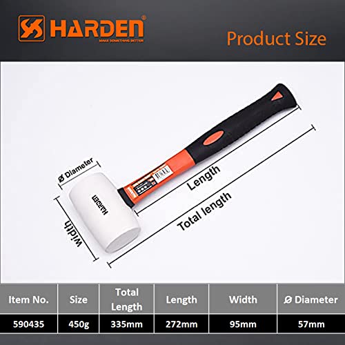 Harden 450gms Rubber Mallet Hammer with Fiberglass Handle - 590435 1
