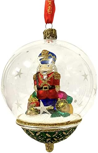 Waterford Holiday Heirlooms Limited Edition Nutcracker Snowglobe Glass Christmas Ornament