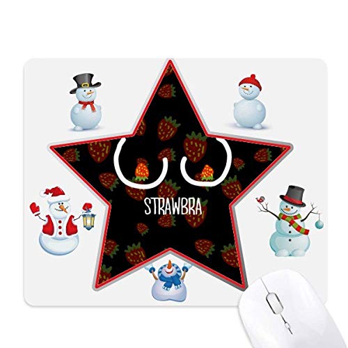Tapis de souris fraises et bonhomme de neige antidérapant pour bureau