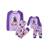 The Children's Place,Unisex Baby,and Kids, Sibling Matching, Holiday Pajama Sets, Cotton,Witchy Cat Halloween,8