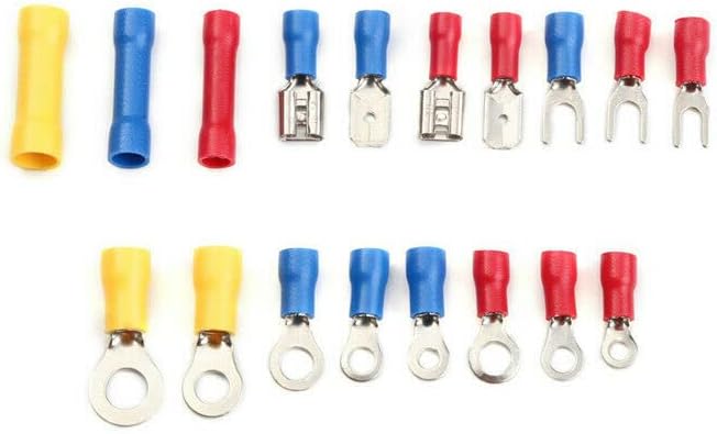 300pcs Crimp Spade Terminal + Crimping Plier Assorted Electrical Kit Insulated Ring Fork Spade Butt Wire Cable Connector VUQLDHAYZ