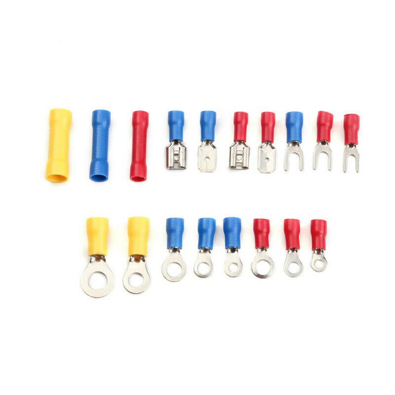 300pcs Crimp Spade Terminal + Crimping Plier Assorted Electrical Kit Insulated Ring Fork Spade Butt Wire Cable Connector AIQFTGSNS