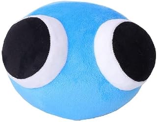 5.9"Rainbow Lookies Plush Toy,Cute Lookies Stuffed Animal Plush Doll,Rainbow Cyan VS Yellow Friend Plushies Toy,for Fans and Friends (h)