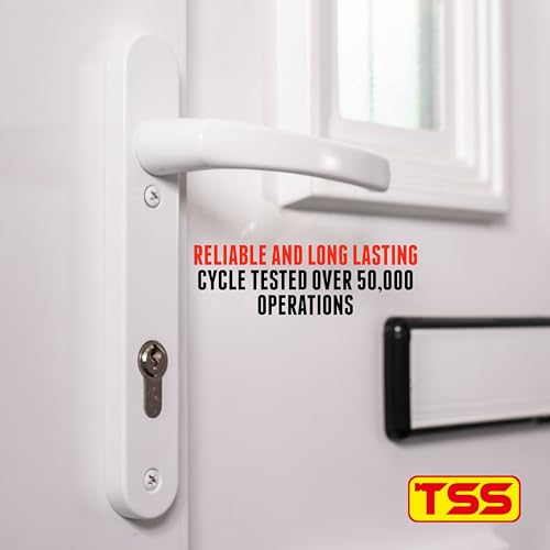 TSS UPVC Door Handle Set, 92mm PZ (Centres), Lever/Lever, Screw to Screw 122mm with Backplate 212mm x 34mm - Replacement PVC Door Handle (White) - Image 5