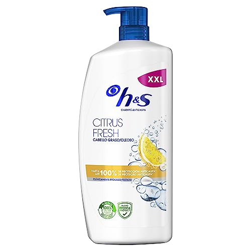H&S Citrus Fresh Champú Anticaspa para Pelo Graso 1000ml, con Dispensador + Old Spice Captain Gel De Baño Y Champú Para Hombres, 3 En 1, 1000 ml
