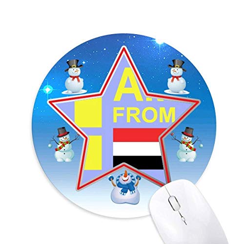 je suis du yémen bonhomme de neige, tapis de souris série star mat