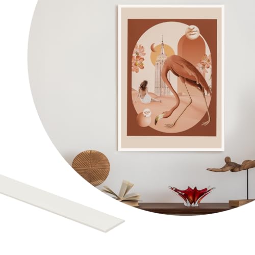 ZOWZOW Selbstklebende Zierleisten aus PVC – Flexible Wandleisten, Kantenschutz & Abdeckleisten für Fenster- & Türrahmen, Spiegel, Arbeitsplatte,Backsplash & Möbel, Weiß 10mm x 6m