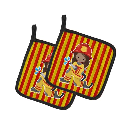 Agarraderas de bombera niña de 7,5 x 7,5 cm multicolor para ollas y cazos 2