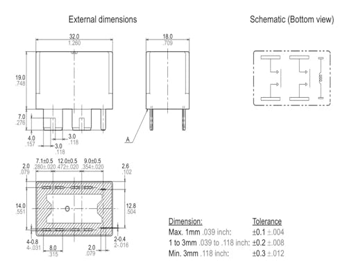Relé ACW212M12 microinterruptor de 6 pines para placas electrónicas pcb 3