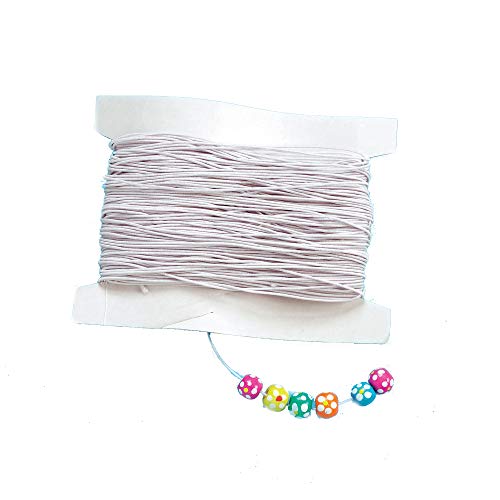 Baker Ross EK5223 White Elastic for Arts and Crafts, Dressmaking, Haberdashery and Jewellery Making, 30m, White, Pack of 1, Reel