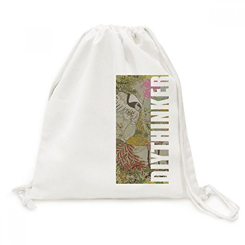 Toile Drawstring Backpack Japon Ukiyo-E aux finitions soignées