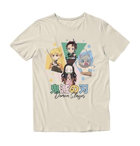 Demon Slayer Season 2 Kimetsu No Yaiba Anime Chibis & Kanji Casual Adult Unisex Men’s and Women’s Short Sleeve T-Shirt2