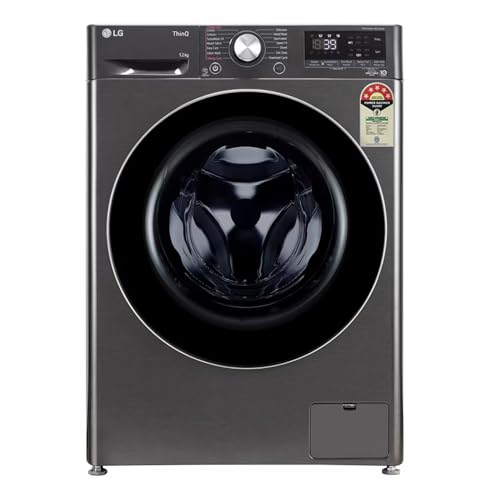 Image of LG 12 Kg 5 Star AI Direct Drive Fully Automatic Front Load Washing Machine (FHP1412Z9B, Platinum Black, TurboWash 360, Steam, Wi-Fi,)