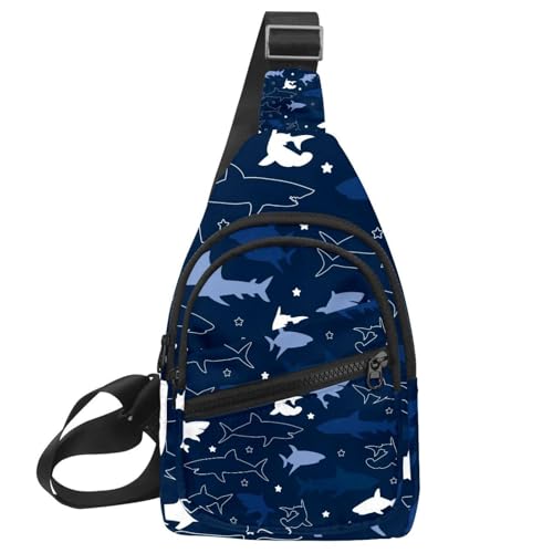 Sac à bandoulière requin bleu froid imperméable pour femme active