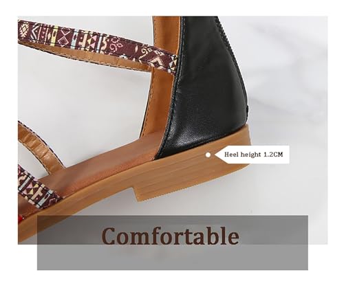 Flat Sandals for Women Wedges Sandals Gladiator Summer Dress Ankle Slippers Woven Straps4