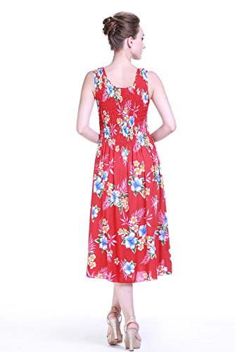 Image of Matchable Family Hawaiian Luau Men Women Girl Boy Clothes in Hibiscus Red