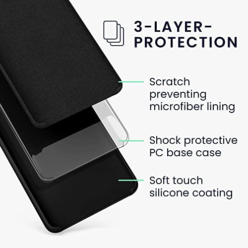 kwmobile Case for OnePlus Nord 2T 5G Case - Soft Cover - Shockproof Silicone - Wireless Charging Black - Image 2