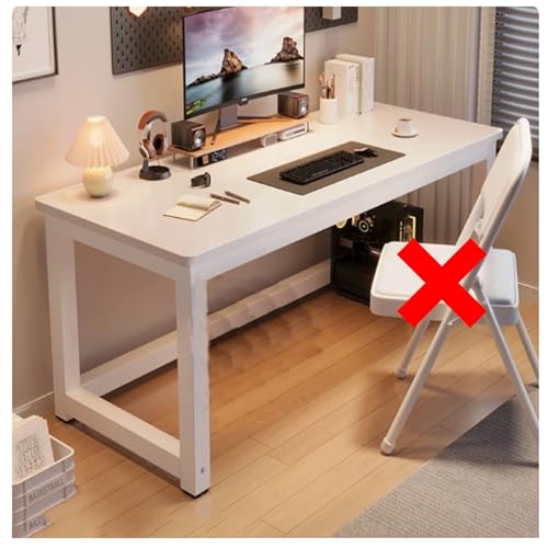 Escritorio Grande de Roble para computadora - Escritorio Moderno de Oficina, Escritorio de Estudio Sencillo para el hogar y el Dormitorio, diseño Espacioso de tablones y Vigas (100 x 80 cm/3