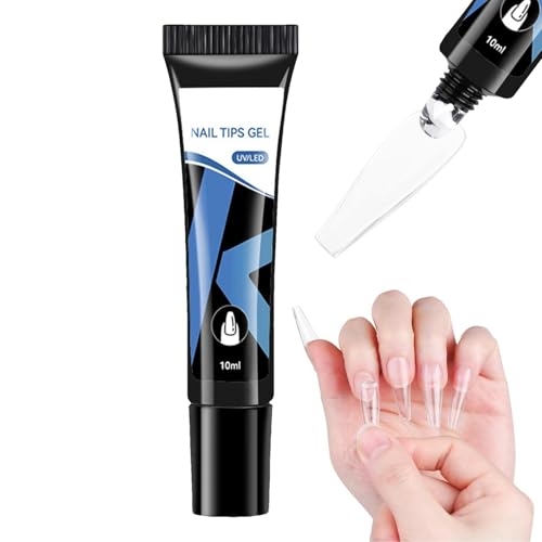 Gel de pegamento para uñas: adhesivo extra fuerte, fórmula de larga duración | base multipropósito para extensiones de uñas, gel duradero para diamantes de imitación, puntas y diseños de arte, el