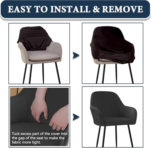 Housse de chaise élastique extensible avec accoudoirs lavable - 5