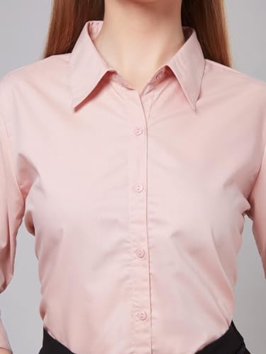 Image of Style Quotient Women Solid Polycotton Regular Formal Shirt