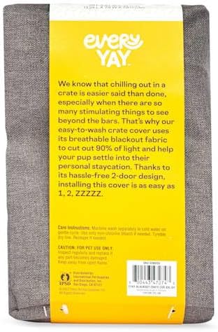 EveryYay by Petco Happy Place Grey Blackout Dog Crate Cover 49" L X 31" W X 31" H