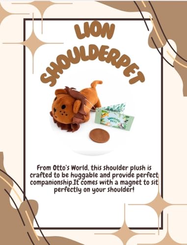 Image of OTTO'S WORLD Magnetic Shoulderpet Lion Plush Toy for Kids | Wearable Soft Plush Shoulder Buddy | Cute Animal Stuffed Toy | Birthday & Return Gift for Boys & Girls (Pack of 1)